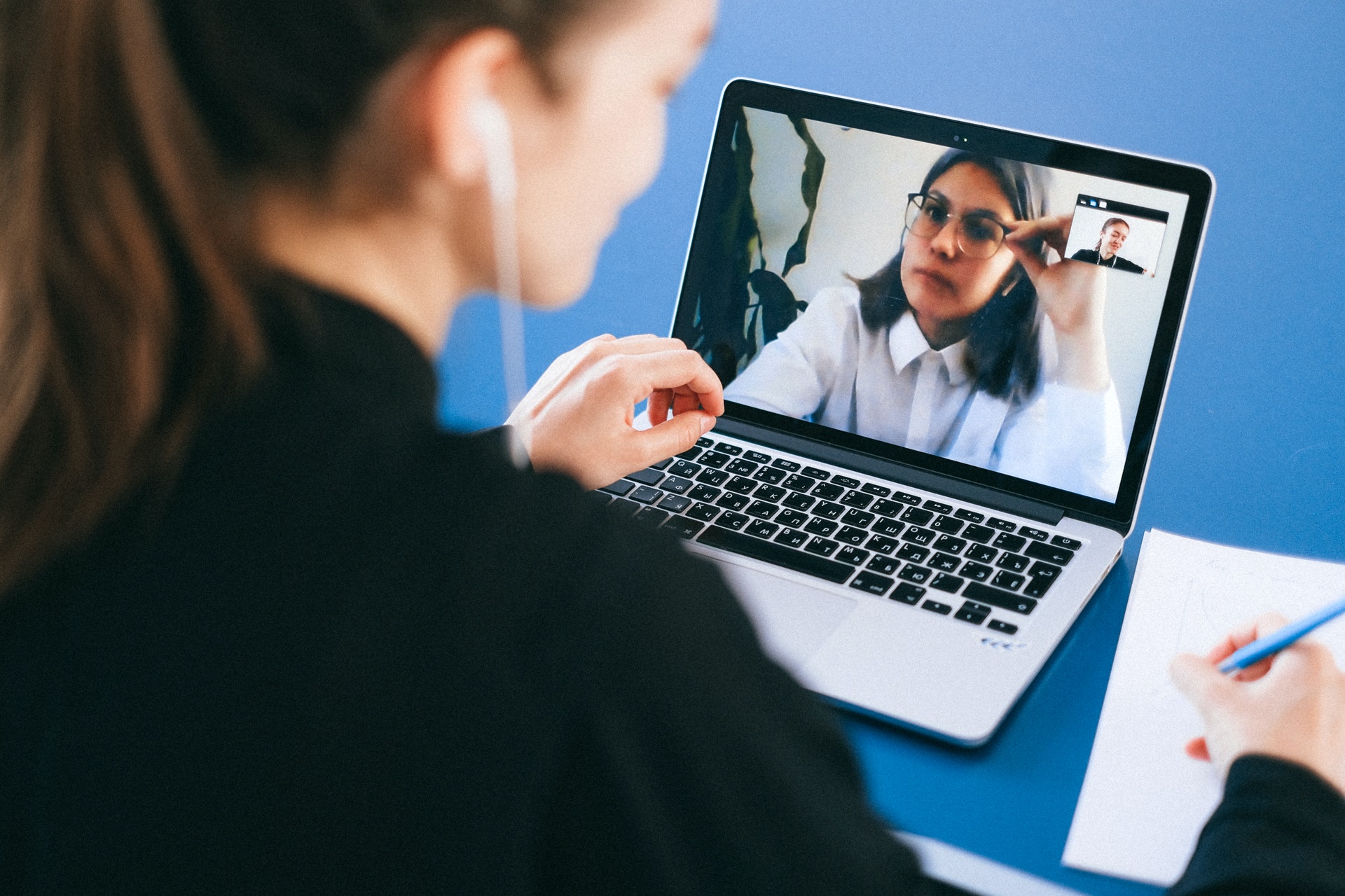 Virtual classroom session via Zoom with instructor and students